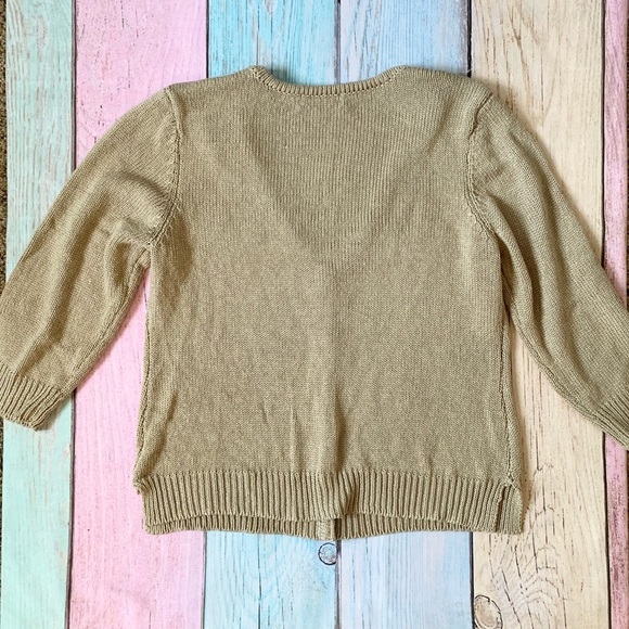 NY Collection Cream Cardigan Sweater V-Neck - Picture 8 of 9